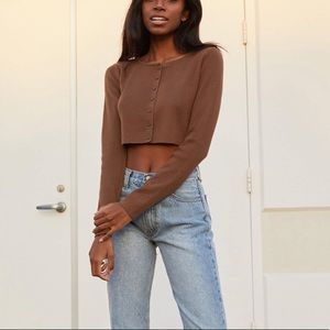 Brandy Melville Athelia Cardigan in Brown